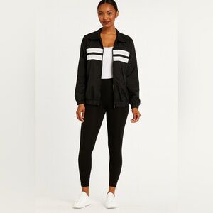 Retro Style lightweight classic black windbreaker jacket Size Medium NWOT